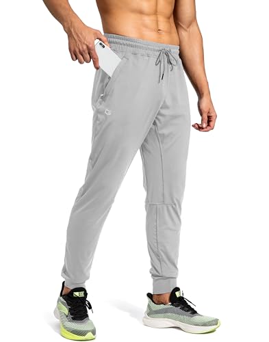 G Gradual Men's Sweatpants with Zipper Pockets Athletic Pants Traning Track Pants Joggers for Men Soccer, Running, Workout(Silver Drop,S)