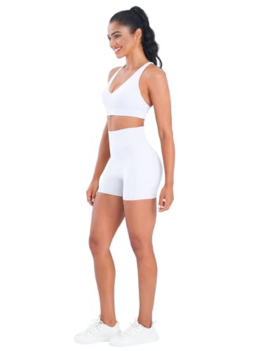 Image of Sunzel Strappy V Neck Criss Cross Back Sports Bra for Women | Removable Pads, Buttery Soft, Four-Way Stretch, Criss Cross Back, V Neck Contour Fit, Medium-Light Support, Yoga Workout Gym
