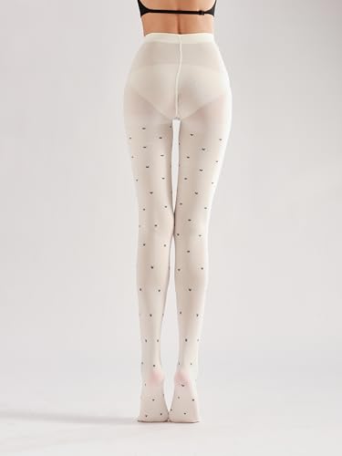 Image of Sahabowi Women Sheer Tights, High Waist Pantyhose, Vintage Control Top Stockings(Patterns Colourful), Pantyhose5