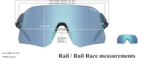 Tifosi Rail Race Cycling Sunglasses Men & Women Interchange Lens Options- Ideal For Cycling, Road, Gravel, MTB & Baseball (Satin Vapor (Clarion Orange/Clear)) - Thumbnail 4