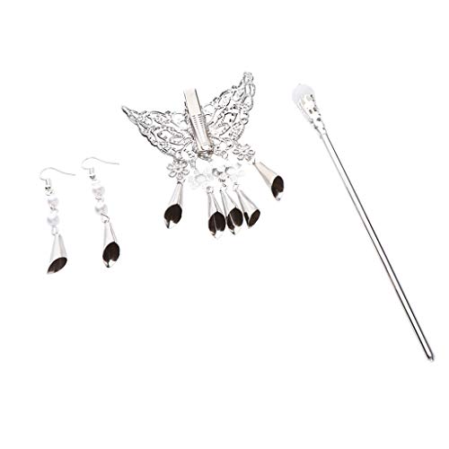Preisvergleich Produktbild Hellery Haarschmuck Set im traditionellen chinesischen Stil, Haarstab Haarnadel Hairpin Haarspange Ohrringe