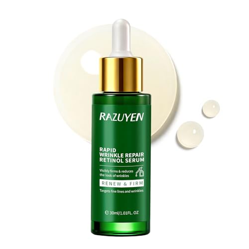 RAZUYEN Retinol Serum Visage 30ml aux 5 Peptides, Tous Types de Peau