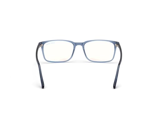 Image of Eyeglasses Tom Ford FT 5735 -B 090 Shiny Transparent Blue, Palladium incht inch Logo /