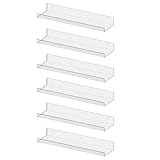 RLAVBL 6 Pack Acrylic Shelves, 15' Floating Wall Shelves for Bedroom, Living Room, Bathroom, Kitchen Storage