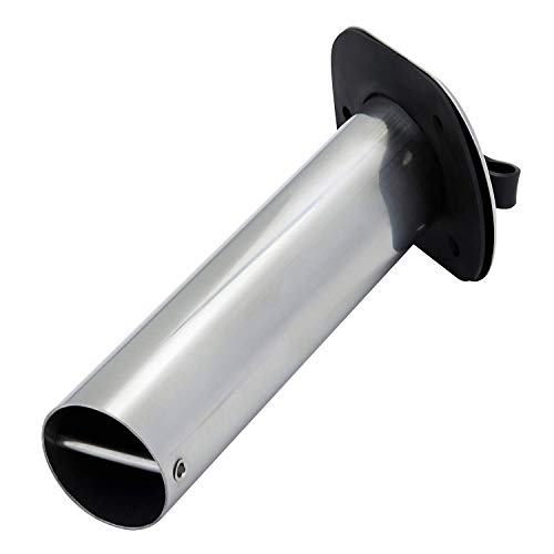 Manifish-Made 30 Degree Flush Mount Fishing Rod Holder For Boat, Stainless Steel Fishing Pole Holder With Rubber Cap, Pvc Liner & Gasket #TOP2