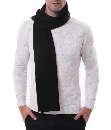 Image of BEENIUBEE Scarf for Men,100% Australian Merino Wool Mens Scarf Winter,Black | Warm Soft Scarves,Comfortable,Non Itchy,Anti Odor,Lightweight,Long Classic Design,Cold Weather,Travel,Daily