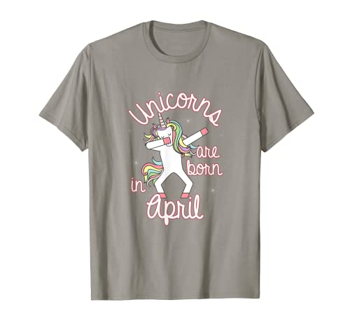 Unicorns are born in April T-Shirt Tshirt Dabbing Birthday T-Shirt