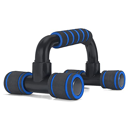 Apoio Para Flexão Barra Push Up Ergonômica Exercício Fitness Crossfit Academia Em Casa (Azul/Preto)