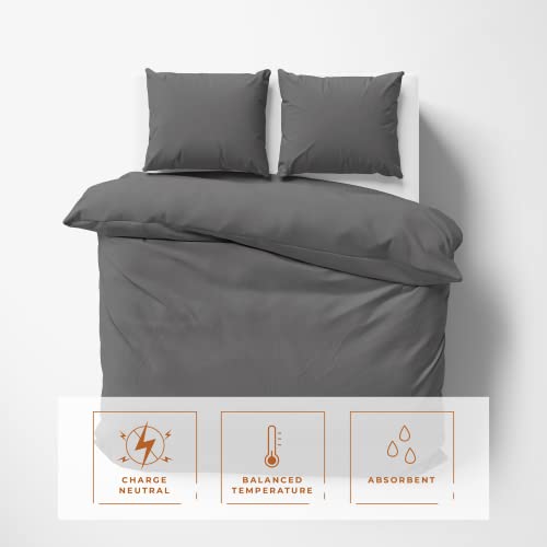 Kotton Culture Grey Duvet Cover King Size 100% Egyptian Cotton Breathable All Season 600 Thread Count With Zipper Closure & Corner Ties Soft Comforter Cover (Cal King/King, Grey) #TOP5