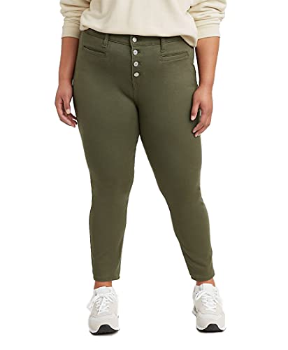 Levi s Women s Plus-Size 721 Exposed Button High Rise Skinny, Olive Night Twill (Waterless), 34