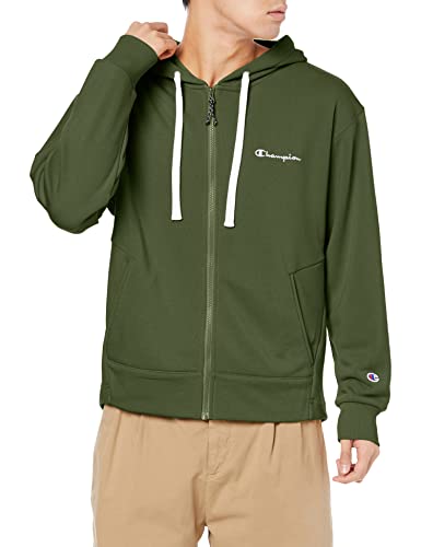 [チャンピオン] パーカー ストレッチ スクリプトロゴ リラックスフィット ジップフーデッドスウェットシャツ メンズスポーツ C3-VS102 オリーブ XL