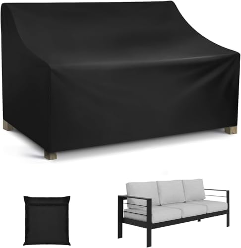 Shengruili Schutzhülle für Gartenbank,162x66x89CM Gartenbank Abdeckung Wasserdichtes,Abdeckung gartenbank Winterfest Oxford-Geweb für abdeckunggartenbank 2~3 sitzer,abdeckunggarten