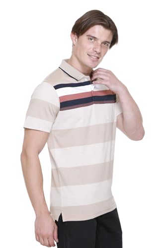 Image of SANE ORIGINALS T-Shirt for Men with Pocket || Textured Striped Polo for Men