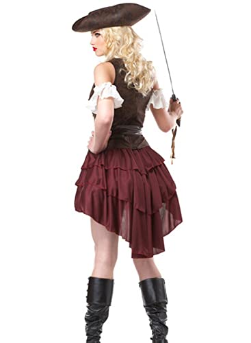 Hejo Home Damen Kostüm Sexy Caribbean Pirat Piratin Piratenkleid Für Party Karneval Fasching Verkleidung Größe S-M 34 36… – Bild 3