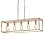 AMZASA Gold Rectangle Kitchen Island Lights Rectangular Modern Industrial Chandelier for Dining Room 5 Lights Linear Vintage Cage Light Fixtures UL Listed