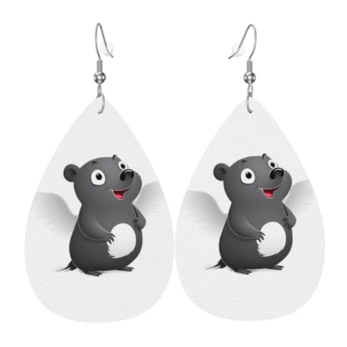 JKDGOJ Divertidos pendientes con colgante de gota de agua y aretes de cuero, adecuados como regalo de cumpleaños para mujeres