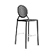 Euro Style Isabella Bar Stool in Black with Polished Stainless Steel Foot Rest - Set of 2
