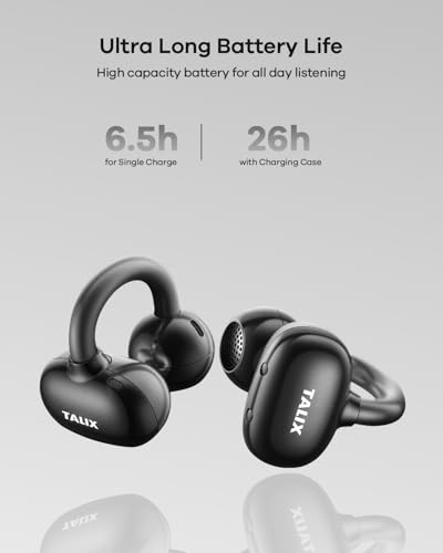 TALIX Ultra Open Ear Earbuds X6, Clip-On Headphone with Directional Sound, Ultra-Light Comfort Fit, Bluetooth 5.4 Wireless Earbuds, 26H Playtime, Spatial Sound, for Running, Workout & Daily Use(White) — view 6