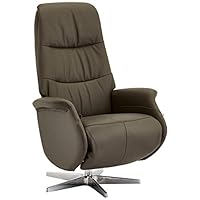 HOMCOM Poltrona Relax Reclinabile Manuale in Tessuto con Poggiapiedi Beige