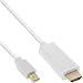 Produktbild InLine Mini DisplayPort zu HDMI Konverter Kabel, weiß, 2m, mit Audio