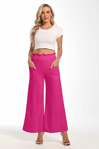 sandbank Wide Leg Pants for Women High Waist Palazzo Pants 2024 Long Dress Pants Trousers with Pockets4