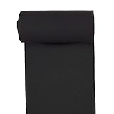  Tela elástica para puños de 0,25 metros, color negro, 25 cm