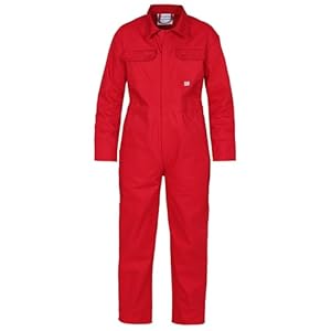 Blue Castle 333/RD-28 Tearaway Junior Coverall Boilersuit - Red, 7-8 Age