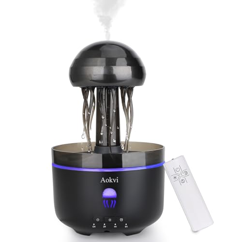 Essential Oils Diffuser,300ML Aromatherapy Diffuser,Ultrasonic Essential Oil Diffuser,Jellyfish Humidifier with 7-Color LED,Timer and Auto-Off for Office,Yoga,Bedroom Scent Diffuser(Black