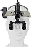 Stirnbandlupe Digitale Handlupe Stirnband binokulare medizinische Lupe Zahn chirurgische Lupe 4X 5X optional mit LED-Scheinwerfer, Arbeitsabstand 420mm Hobbys Lesen Schmucklupe