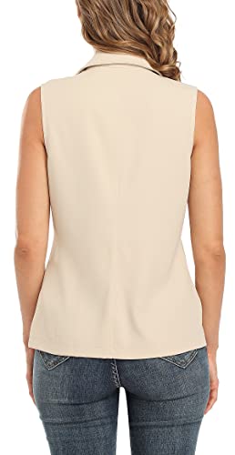 Miss Moly Women's Lightweight Vest Casual Zipper Utility Military Vest Hiking Golf Sleeveless Jackets Beige M #TOP5