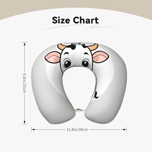 Almohada de viaje políéster negra con diseño vaca miniatura 5