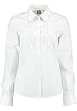 OS Trachten Damen Bluse Langarm Trachtenbluse mit Liegekragen Pavufu, Größe:42, Farbe:weiß
