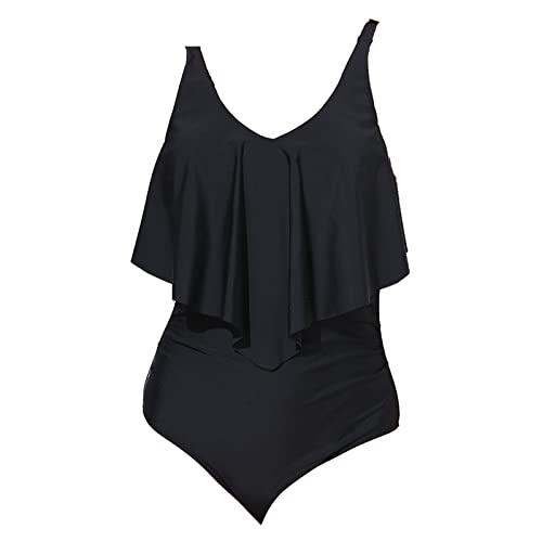 banho para mulheres, Biquíni Conservador Cintura Alta, Peça única retrô secagem rápida para verão, l