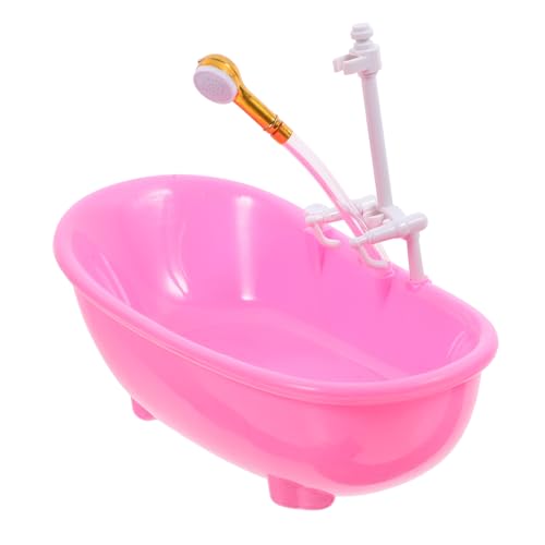 Sosoport 1 Juego Juguetes De Baño Modelo De Bañera De Baño En Miniatura Bañera De Baño De Casa De Muñecas Mini Juguete De Bañera Mini Modelo De Bañera De Plástico Abdominales Rosa