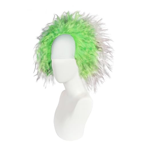 Imeyle Betelgeuse Cosplay Wig For Kids Pennywise Wig Short Green And White Bald Wig Balding White Crazy Spiky Wig For Kids Outfit Short Green Wig Boy Halloween Costume Party Synthetic Wig+ Wig Cap thumb #3