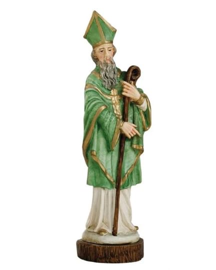 Generico ArteSacraCaravaggio Statua di San Patrizio cm 22 in marmo resina piena decorata a mano di produzione artigianale italiana