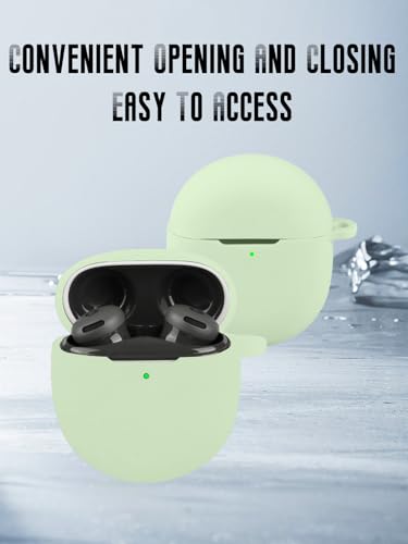 Coque Google Pixel Buds 2a 2025 housse silicone vert clair étui écouteurs sans fil - 4