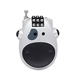 Cerradura Telescópica Con Contraseña De Vaca De Dibujos Animados, Candado Antirrobo Portátil Para Bicicleta, Venta Al Por Mayor,Plata