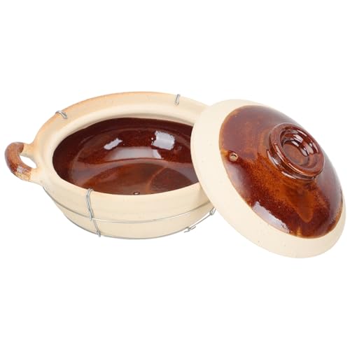 Balacoo 0.5L Clay Casserole Pot with Double Handles for Slow Cooking and Efficient Heat Dissipation - Ideal for Individual Meals with Ventilation