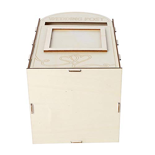 Baugger - Decoração de madeira caixa de correio de coração duplo forma de coração romântico com uma