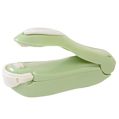 Sisyria Mini Machine de thermocollage portative inférieure magnétique, thermoscelleuses portatives de scelleur de Sac pour Le Cachet de Sacs de Casse-croûte de Stockage de Nourriture,Green Cover