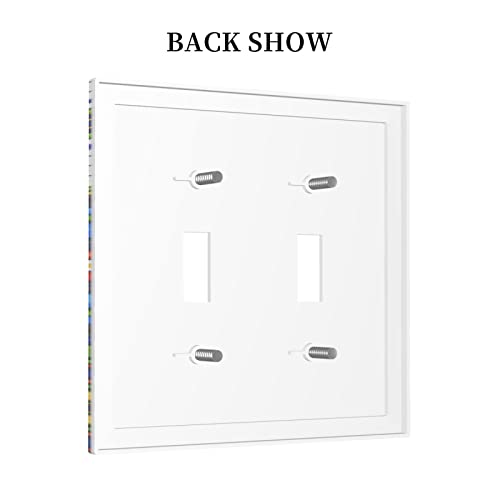 Mexican Talavera Tiles Light Switch Cover Plate Decorative Mid-Double Toggle Wall Plates For Light Switches And Outlet Covers Decor For Bedroom Bathroom Kitchen #TOP1