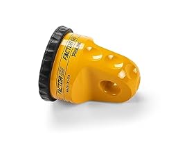 Factor55 00015-03 Prolink Original shackle mount replaces winch hook with stronger shackle D ring mount Max load rt.16,000 lb compatible with steel or synthetic ropes for off road adventures - Yellow