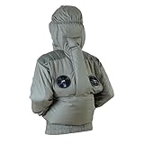 [Eiko] エイコー 空調作業服 EK3422 剛肩 フード エレファン ポリエステル 肩当て付き ファン・バッテリー別売り (5L, オリーブ)