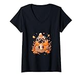 Photo Gallery donna pug autumn leaves pumpkin spice latte dog kawaii maglietta con collo a v Photo Gallery donna pug autumn leaves pumpkin spice latte dog kawaii maglietta con collo a v