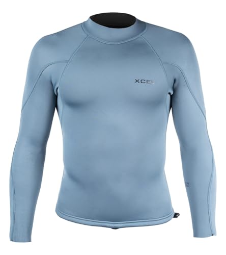 XCEL Mens Axis 2/1mm Long Sleeve Wetsuit Top - Light Carbon | X-Small