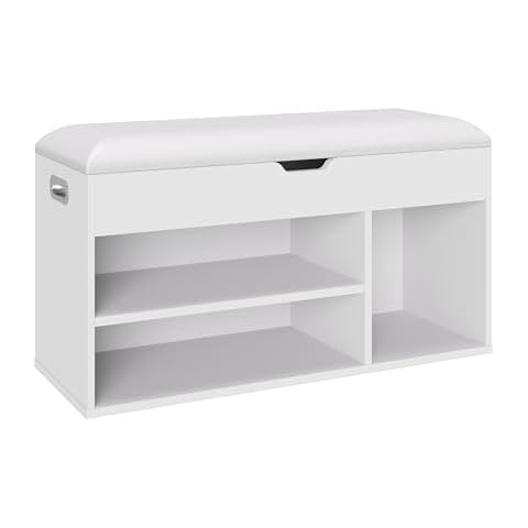Shoe Bench with Cushion and Storage Cover