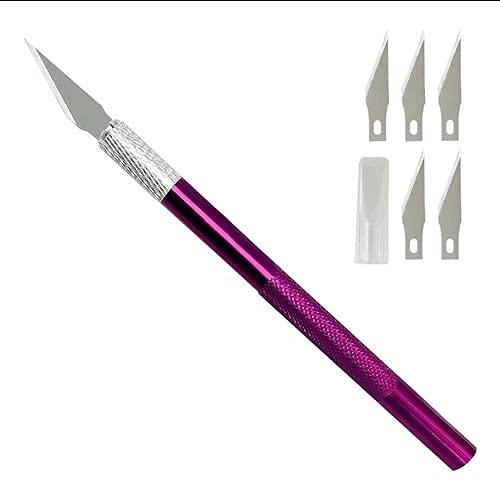 Estilete De Precisão Tipo Bisturi em Alumínio Com 6 Lâminas