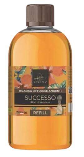 Recharge Diffuseur de Parfum - Recharge Diffusseur Bâtonnet - Lady Venezia - Parfum Ambiance - Fleurs d'oranger - 500 ML - Aromathèrapie - Made In Italy