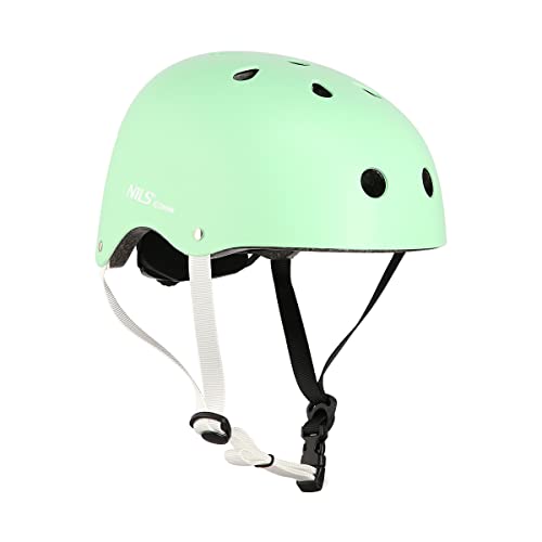 NILS EXTREME MTW001 Helm Mintgrün Größe L (58–61 cm) | Skatehelm für Inliner, Roller & Skateboard | Out-Mold-Technologie | Leicht & verstellbar